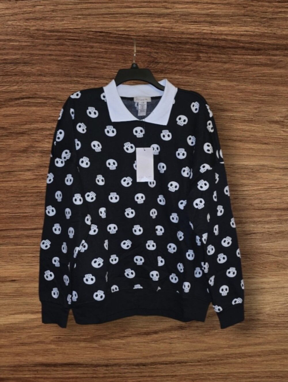If It Were Me" Skull Collared Sweatshirt